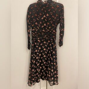 Kathie k midi velvet pink and black dress